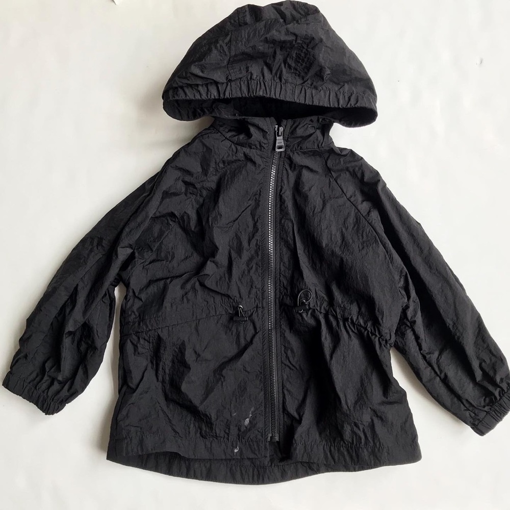 Zara black hooded light jacket VGUC - light stain 7Y